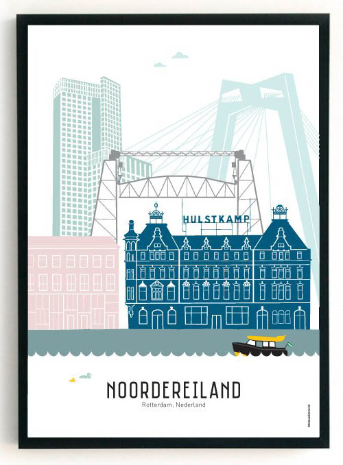 Poster Noordereiland A4 Mw Emmer