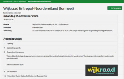 Wijkraad vergadering 25 november 2024