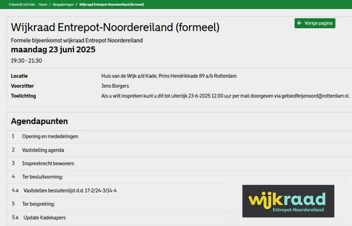 Agenda Wijkraad 23 juni 2025