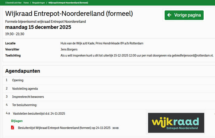Agenda Wijkraad 15 december 2025