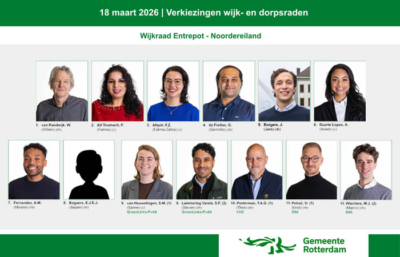 Kandidaten wijkraad Entrepot-Noordereiland 2026