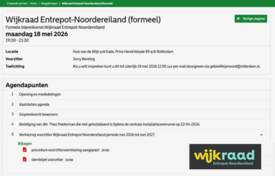 Wijkraad agenda 18 mei 2026